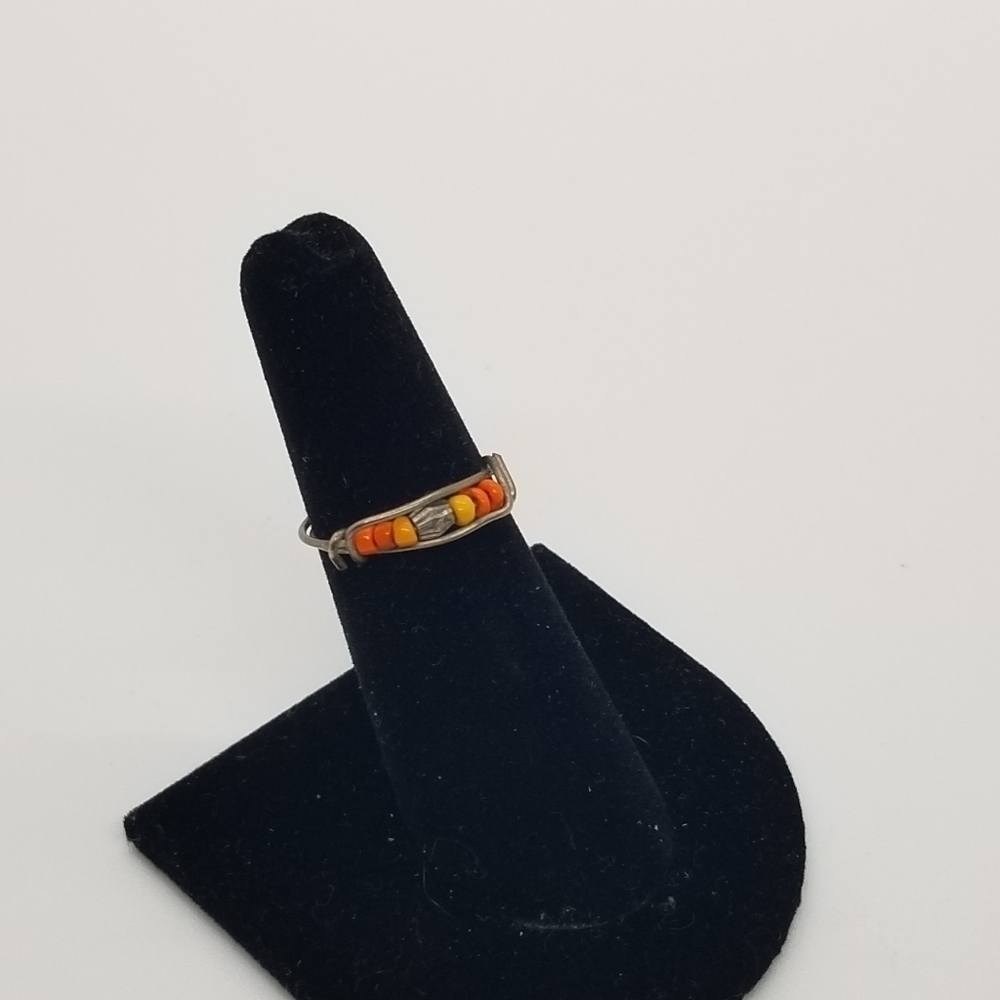 wrapped wire beaded ring size 5.5